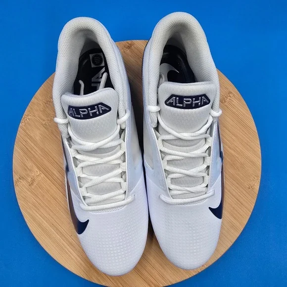 Nike‎ Alpha Menace 4 Pro White Navy Football Cleats Men's Size 9 FD7037-104 NEW